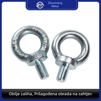 Prošireni galvanizirani dizalni vijak s okom, čelik GB825, razred 4.8