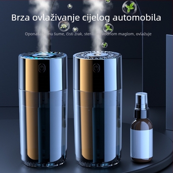 S10 automobilski ovlaživač zraka i pročišćivač s difuzorom mirisa — spremnik vode 0,5–1 L, USB/napajanje automobila, više od 3 mlaznica za maglu, buka ispod 36 dB, snaga 5 W