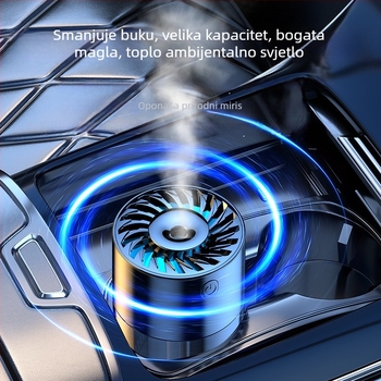 S10 automobilski ovlaživač zraka i pročišćivač s difuzorom mirisa — spremnik vode 0,5–1 L, USB/napajanje automobila, više od 3 mlaznica za maglu, buka ispod 36 dB, snaga 5 W