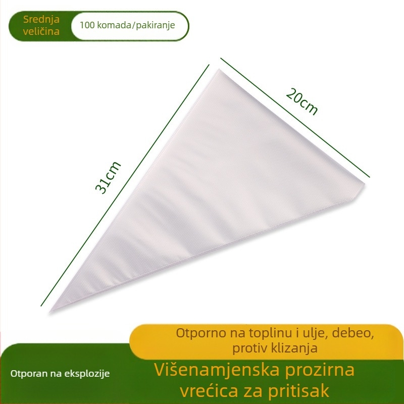 Guste jednokratne vrećice za ukrašavanje hrane, trokutaste vrećice za kremu i glazuru, za dječju hranu i pečenje