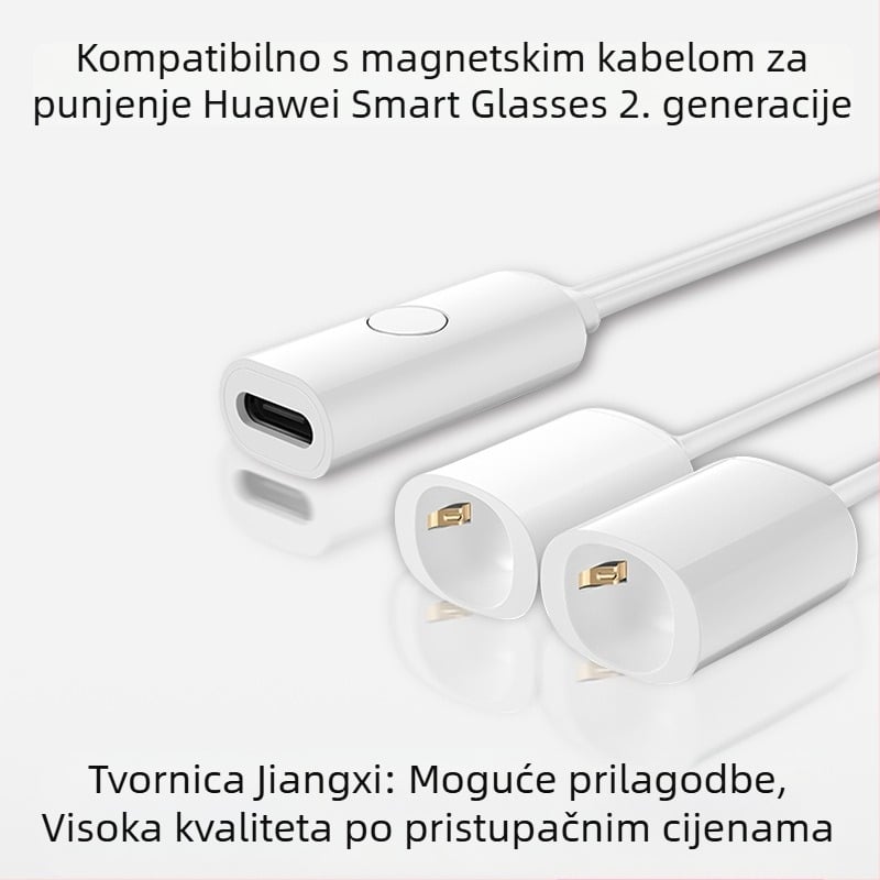 Huawei pametne naočale magnetski kabel za napajanje, druga generacija, USB-C ženski priključak, 1 na 2 magnetska kabel