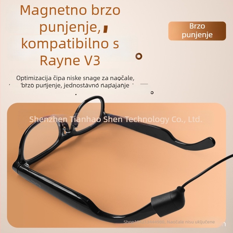 Punjački kabel i magnetski punjač za Rayneo Thunderbird pametne naočale V3 Slim i Conan AI naočale