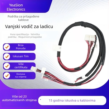 Prilagođeni kabelski snop za robota s integriranim kontrolnim terminalima, cinkovani bakreni vodiči, konfigurabilan broj vodova, prilagodljiva debljina izolacije, konfigurabilno nazivno napajanje.