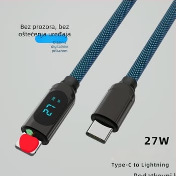 PD kabel za podatke i napajanje, dvostruki Lightning i Type-C, brzo punjenje 5V3A, cinkova legura