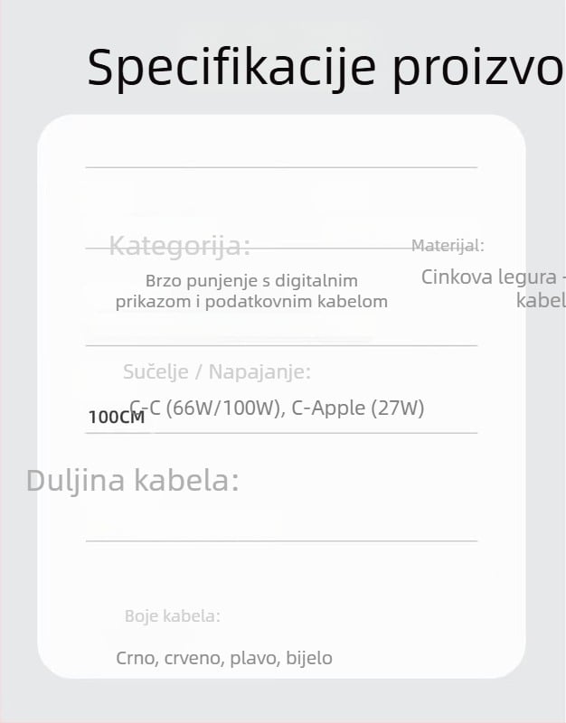 PD kabel za podatke i napajanje, dvostruki Lightning i Type-C, brzo punjenje 5V3A, cinkova legura