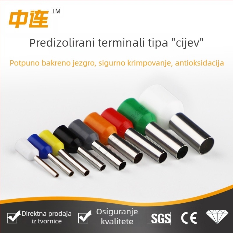 Predizolirani igličasti terminal, cijevnog tipa, bakreni za žice