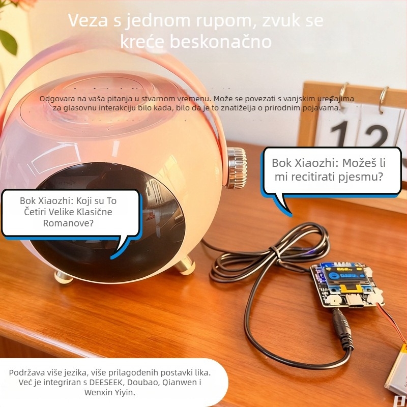 AI glasovni chat robot — ESP32-C3 modul, model C3, vanjska utičnica za slušalice, bežični domet 10 m, način rada: spojeno, OEM obrada