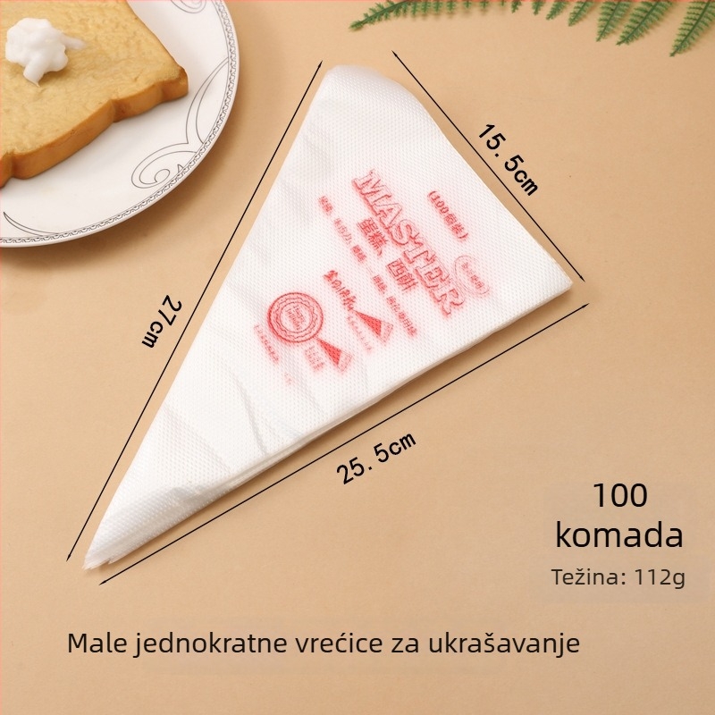Jednokratna vrećica za ukrašavanje – plastična, paket 100 kom., za ukrašavanje torti, Love Full House