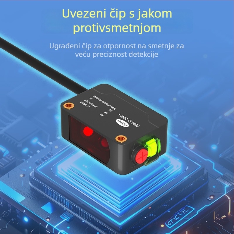 Fotoelektrični senzor prekida FGNS10-10NF-I, serija FGNS10, difuzni odraz, potiskivanje pozadine, detekcija izreza