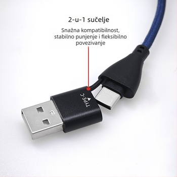 Prilagođeni magnetski 2-u-1 USB-C kabel za digitalne fotoaparate, otporan na smetnje