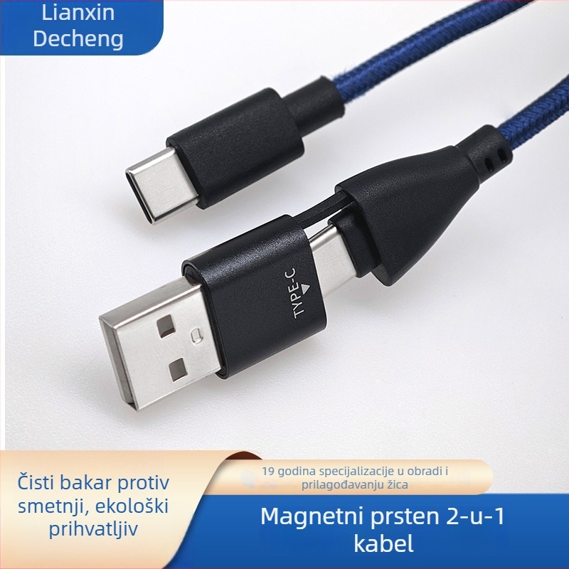 Prilagođeni magnetski 2-u-1 USB-C kabel za digitalne fotoaparate, otporan na smetnje