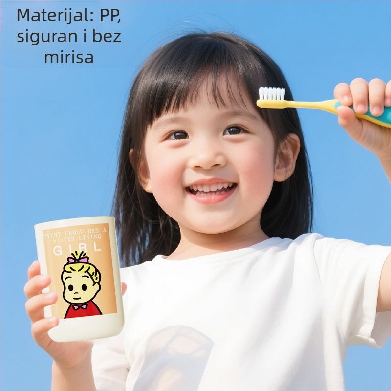 [Heartmade] Magnetična čašica za ispiranje usta s držačem četkice, pričvršćena na dno ogledalne ormarića, za djecu, kupaonica — Materijal: PP+PET; Bez prilagođavanja
