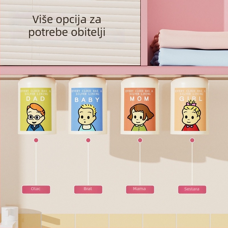 [Heartmade] Magnetična čašica za ispiranje usta s držačem četkice, pričvršćena na dno ogledalne ormarića, za djecu, kupaonica — Materijal: PP+PET; Bez prilagođavanja