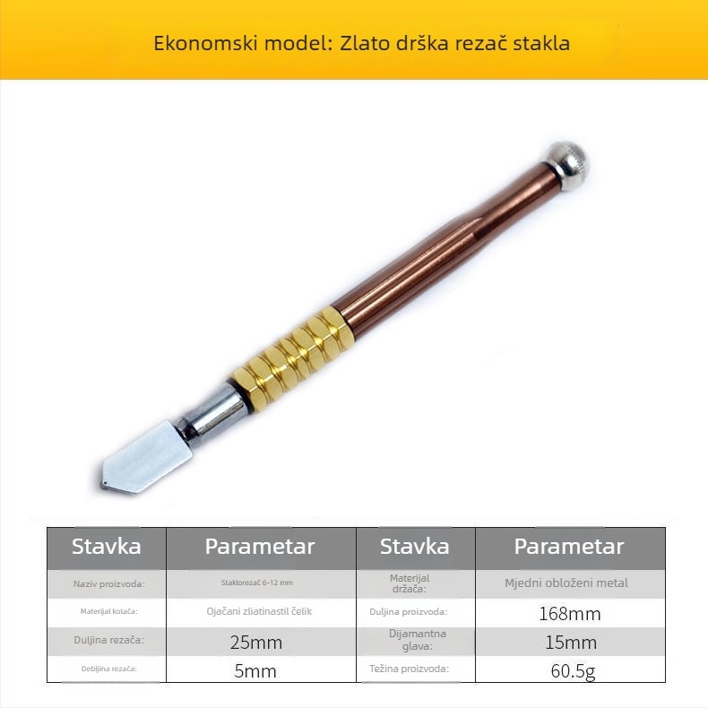 Stakleni nož za rezanje pločica, visoka preciznost, ručni scraper za kaljeno staklo