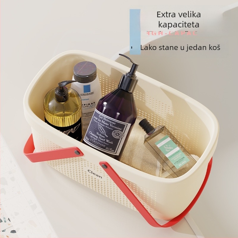 Košara za kupaonicu za skladištenje, šuplja konstrukcija, visokokvalitetan PP materijal, moderan jednostavan stil, 28 komada u paketu