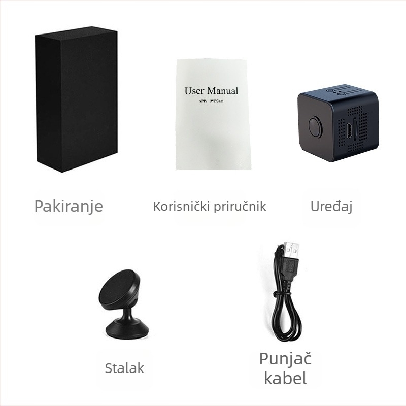X1 1080P Wi-Fi mini kamera s TF kartom, bez LCD zaslona, trajanje baterije 180 minuta, snimanje videa i fotografija