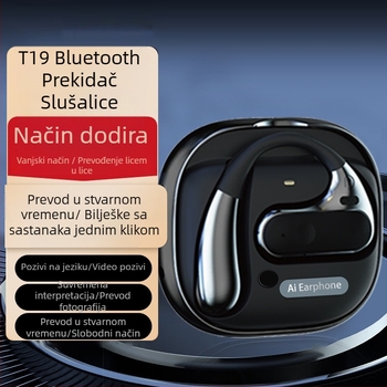 AI pametne slušalice prevoditelj s Bluetoothom, T19, kompatibilnost s iOS/Android, domet 10 m, glasovni prijevod, reproduciranje glazbe i primanje poziva