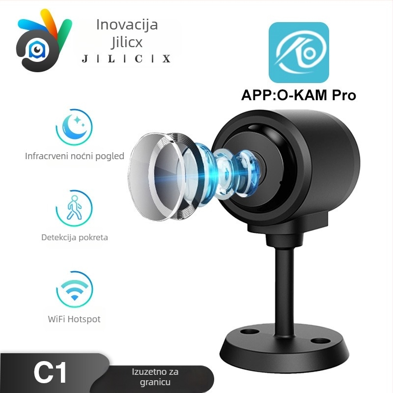 Domaća bežična kamera C1 (1080p, noćni vid, MicroSD, Wi‑Fi)