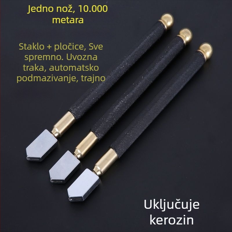 Rezač stakla s dijamantnim oštricom, debeli valjkasti tip, višenamjenski alat za rezanje pločica, uljni tip, Marka Unique
