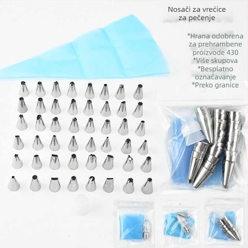 Set vrhova za ukrašavanje u vrećici s visećom glavom, PP materijal, za kekse i torte