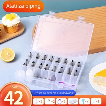 Set za ukrašavanje tijesta s vrećom za ukrašavanje — nehrđajući čelik + TPU, alati za pečenje, moderni minimalistički stil