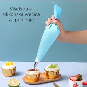 Set za ukrašavanje tijesta s vrećom za ukrašavanje — nehrđajući čelik + TPU, alati za pečenje, moderni minimalistički stil