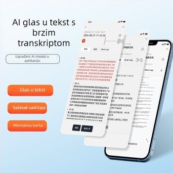 AI zapisnica olovka s transkripcijom i prijevodom pokrenuta ChatGPT-om, Bluetooth, upravljanje aplikacijom, MP3/WAV formati, TF kartica