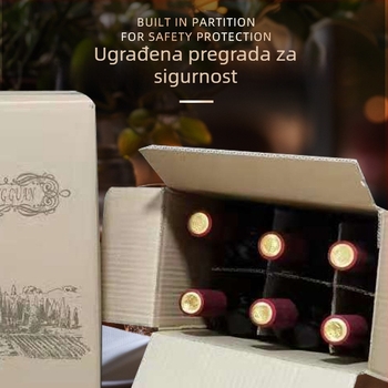 Kutija za vino za poklon, sklopiva kutija od kartona, pet slojeva, bez čavala, od valovitog kartona, otporna na pritisak i pad