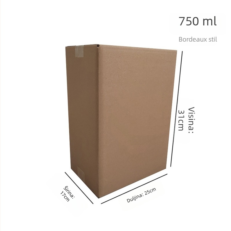 Kutija za vino za poklon, sklopiva kutija od kartona, pet slojeva, bez čavala, od valovitog kartona, otporna na pritisak i pad