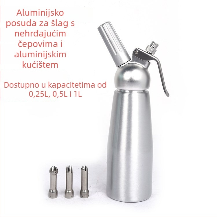 Dekorativni pištolj s aluminijskim tijelom za kremu, CMC marka, alat za ukrašavanje kave