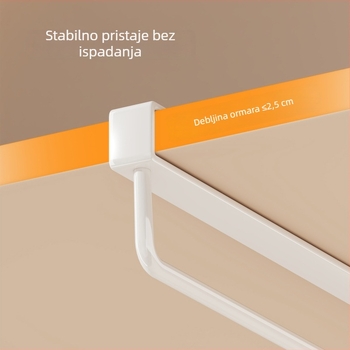 Vješalica za ormar, horizontalne i vertikalne šine, bez bušenja, metalna konstrukcija, moderni minimalistički stil