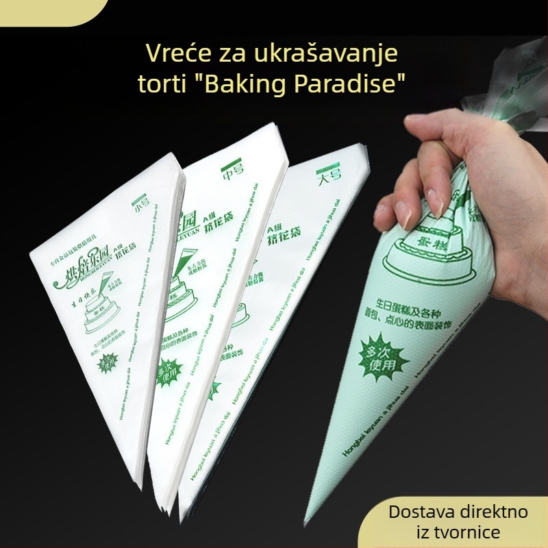 Jednokratna PE vrećica za ukrašavanje, hrane kvalitete, 100 komada po pakiranju, za ukrašavanje torti, čokolade, džema i krema – Yulong