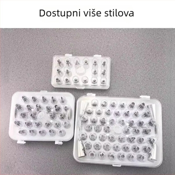 Set dekorativnih vrhova za torte – od nehrđajućeg čelika 430, 16, 26 i 52 komada, pakirano u prozirnu vrećicu