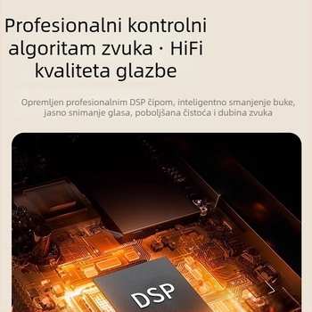 Prijenosni mikrofonsko-zvučni sustav za karaoke s Bluetoothom 5.3, raspon frekvencija 100Hz-20kHz, SNR ≥70dB, ugrađena baterija 1200–2000mAh, domet 10 m