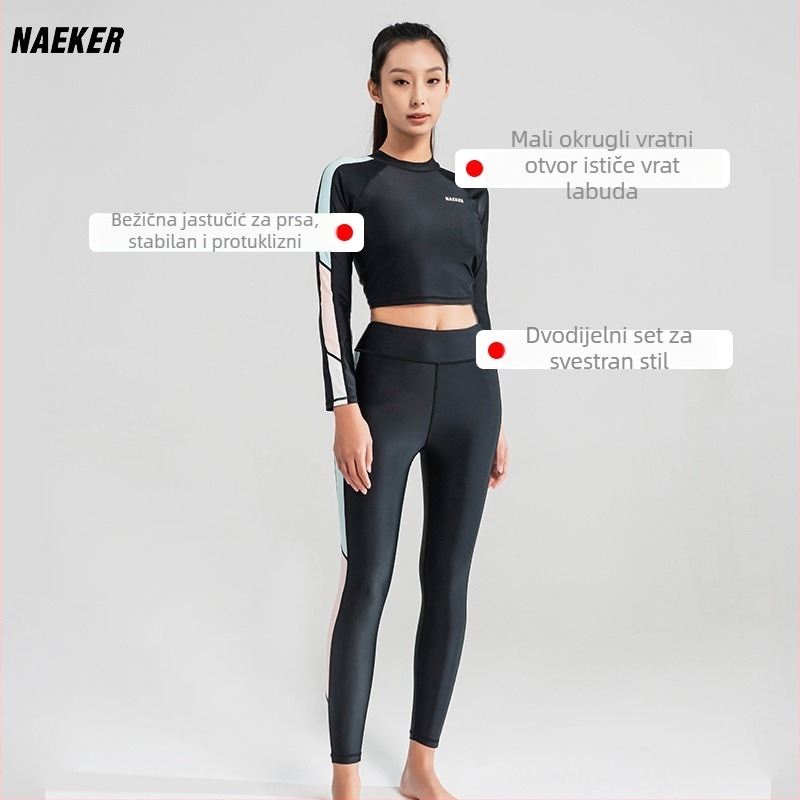 NAEKER Ženski surfsuit – UV zaštita, jednopojasni gornji dio, tkanina od kemijskih vlakana, pogodan za ronjenje