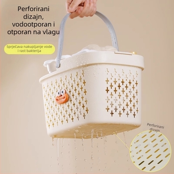 Prijenosna košara za kupaonicu za toaletne potrepštine, plastična pravokutna košara za pohranu