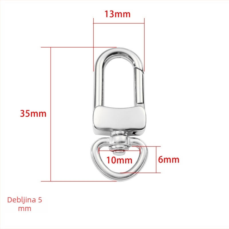Spona za prtljagu od nehrđajućeg čelika, polirana do zrcalnog sjaja, Zhenggang, zimsko izdanje 2025., prilagođeni trend DIY dodaci za nakit