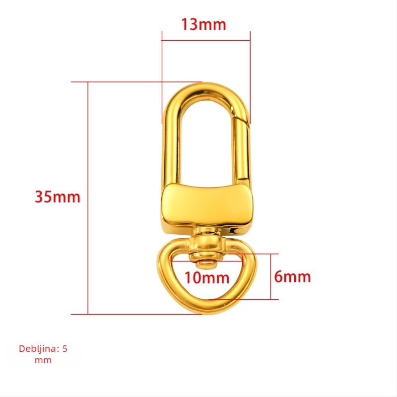Spona za prtljagu od nehrđajućeg čelika, polirana do zrcalnog sjaja, Zhenggang, zimsko izdanje 2025., prilagođeni trend DIY dodaci za nakit