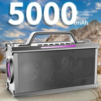 Bežični Bluetooth zvučnik za karaoke, stereo zvuk, 2 zvučnika, Bluetooth 5.0, 20W, frekvencijski odziv 100Hz-20kHz, ugrađena baterija 2000-4000mAh
