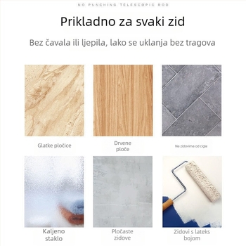 Teleskopska šipka za sušenje odjeće za balkon i kupaonicu, izvučiva zavjesa šipka, unutarnja šipka za vješanje odjeće — Marka: Drugo; Materijal: Drugo; Prilagodljivost: Ne; Stil: Moderno jednostavno