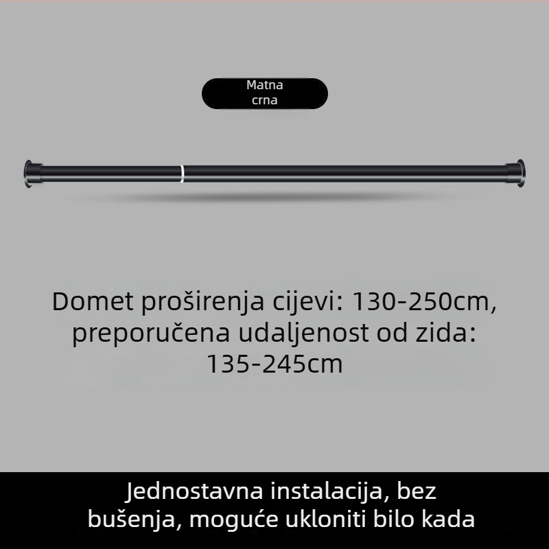 Teleskopska šipka za sušenje odjeće za balkon i kupaonicu, izvučiva zavjesa šipka, unutarnja šipka za vješanje odjeće — Marka: Drugo; Materijal: Drugo; Prilagodljivost: Ne; Stil: Moderno jednostavno