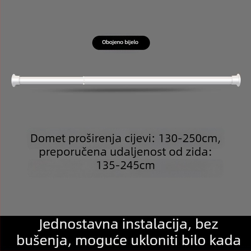 Teleskopska šipka za sušenje odjeće za balkon i kupaonicu, izvučiva zavjesa šipka, unutarnja šipka za vješanje odjeće — Marka: Drugo; Materijal: Drugo; Prilagodljivost: Ne; Stil: Moderno jednostavno