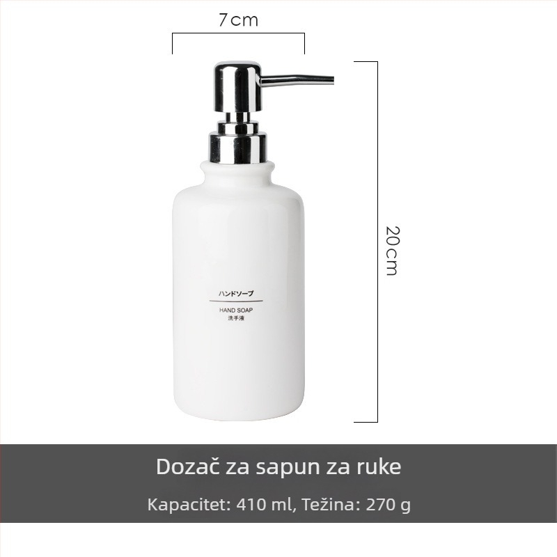 Rumet keramička posuda s pumpom u nordijskom minimalističkom stilu za sredstvo za dezinfekciju ruku, gel za tuširanje, šampon, regenerator i losion