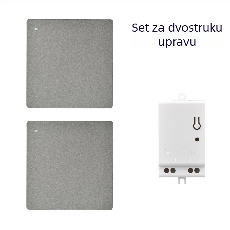 Bežični zidni prekidač lampe s daljinskim upravljačem, samostalno napajanje, bez žica, unutarnja upotreba, -20 do 55°C