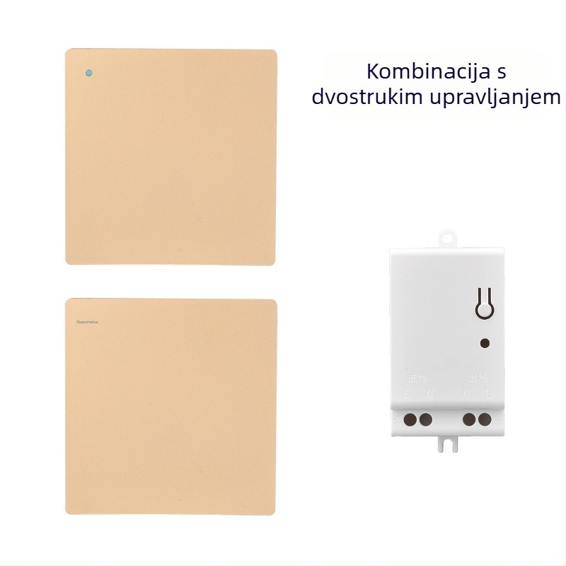 Bežični zidni prekidač lampe s daljinskim upravljačem, samostalno napajanje, bez žica, unutarnja upotreba, -20 do 55°C