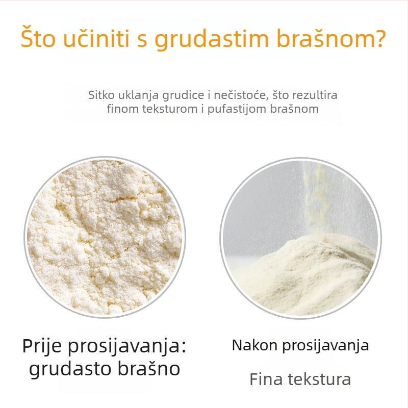 Plastična sita za brašno, ručna, okruglog oblika, 60-mrežna, za pečenje