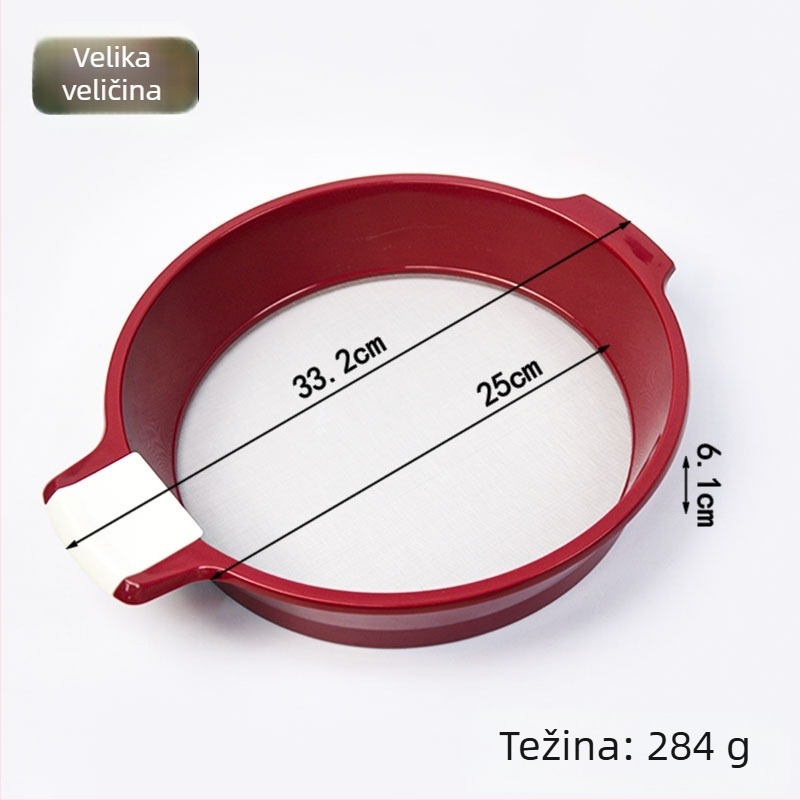 Plastična sita za brašno, ručna, okruglog oblika, 60-mrežna, za pečenje