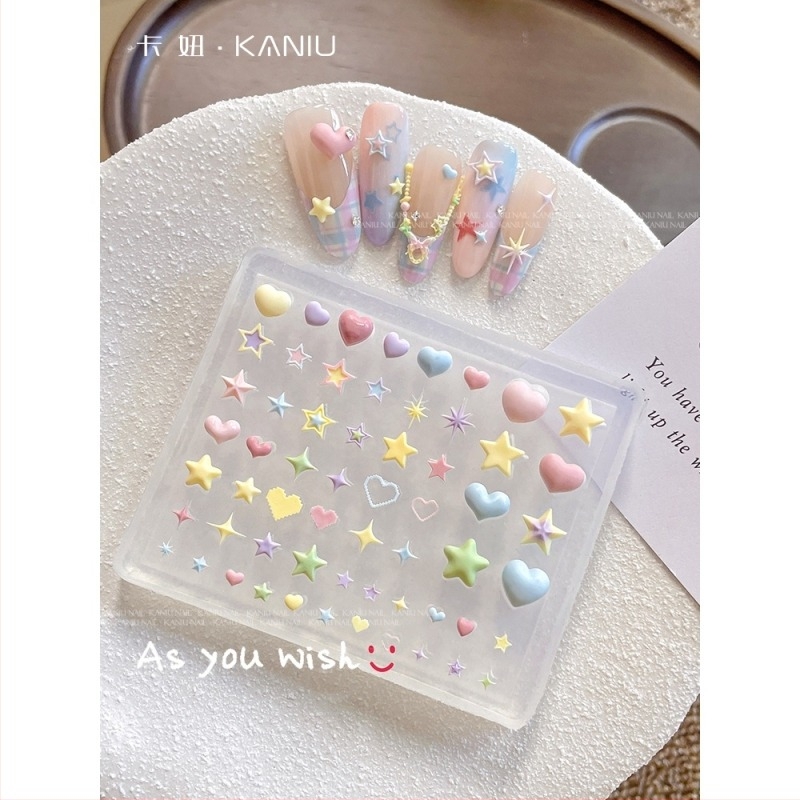 Kalup za nokte od silikona – Godina konja: Dopamin zvijezda i Srce, 3D dizajn, Jednostavno odljepljivanje, Aluminij oksid