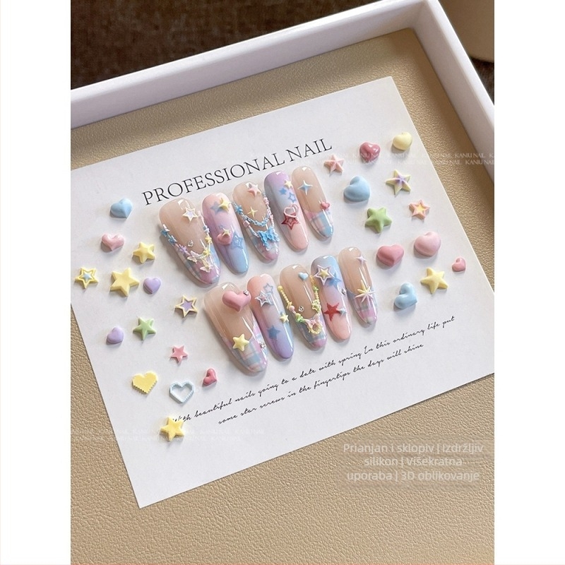 Kalup za nokte od silikona – Godina konja: Dopamin zvijezda i Srce, 3D dizajn, Jednostavno odljepljivanje, Aluminij oksid