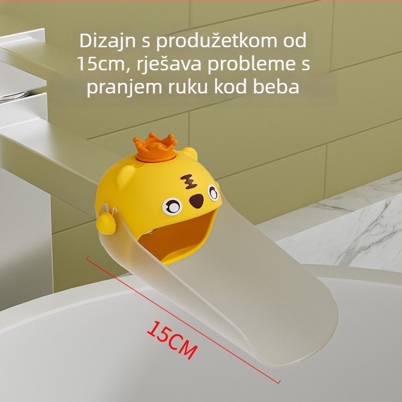 Dječji silikonani produžni nastavak za slavinu – crtić dizajn, protiv prskanja, mogućnost prilagođavanja, tiskani logotip, Father Shield, Little Tiger serija